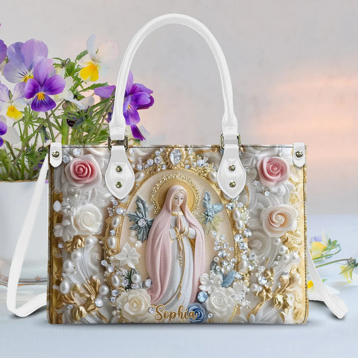 Believer - Personalized Christian Leather Handbag - Boho Handbag - Leather Shoulder Bag