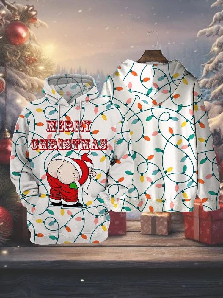 Funny Christmas Santa Claus Costumes Sweatshirt, Ugly Christmas Sweater, Christmas Hoodie