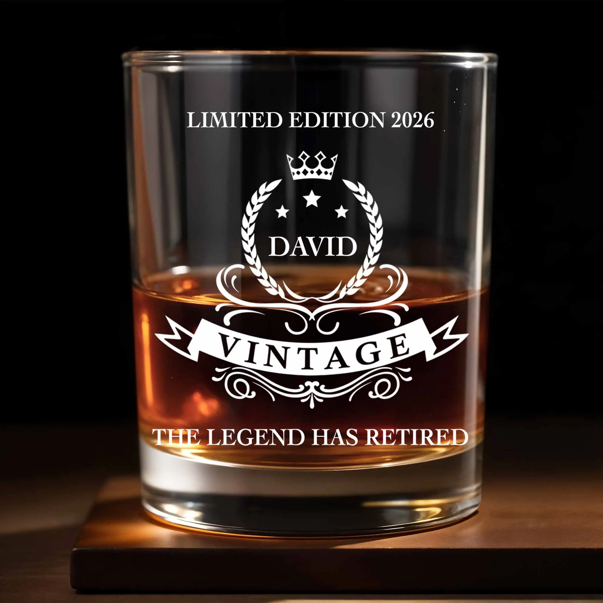 The Legend Has Retired, Custom Name Whiskey Glass, Gift For Coworkers, Gift for Retiree