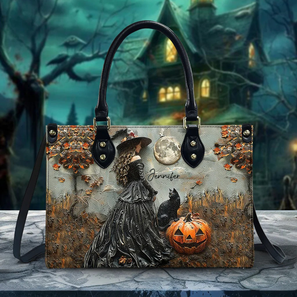 Beautiful Witch - Personalized Witch Leather Handbag - Boho Handbag - Leather Shoulder Bag