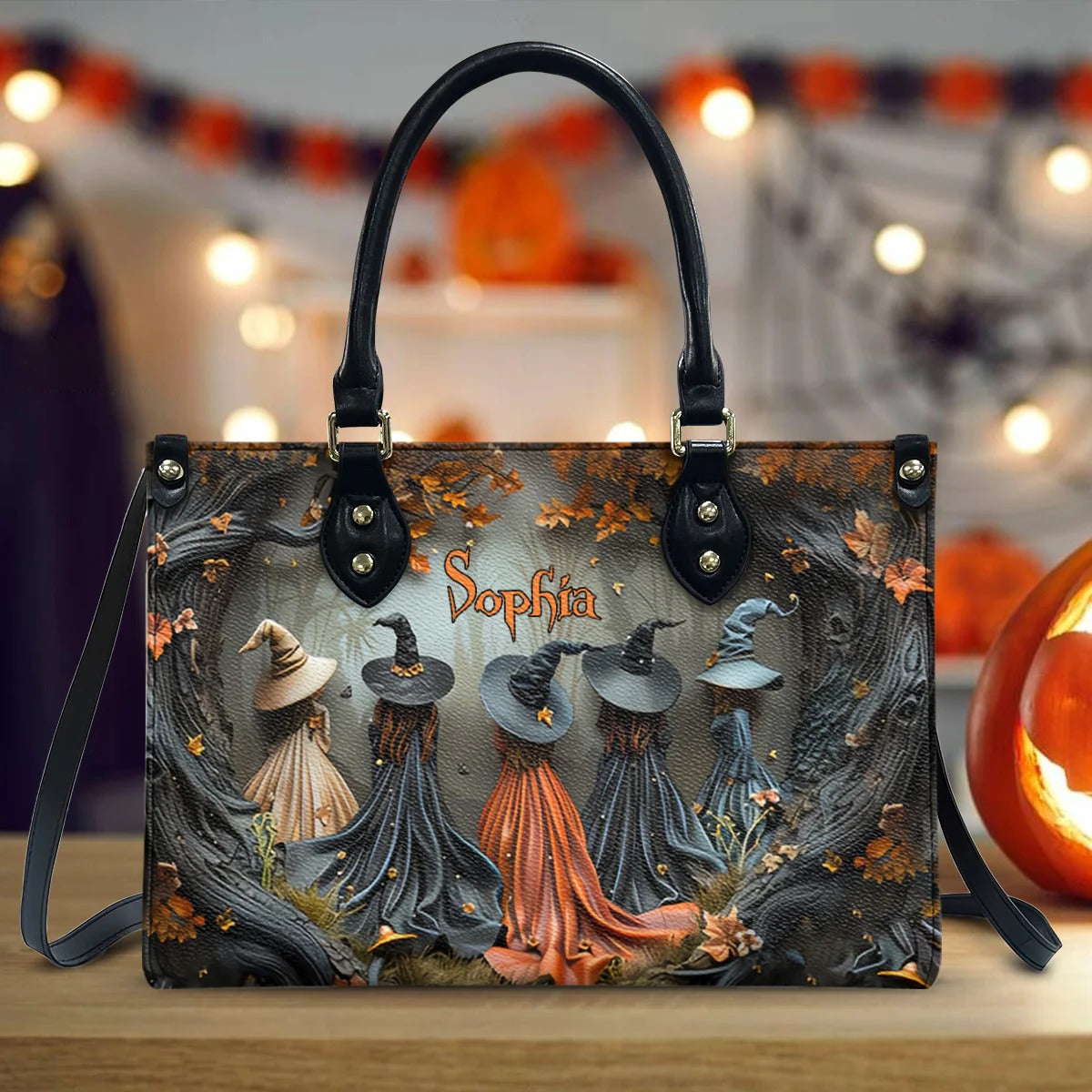 Beautiful Witch Personalized Witch Leather Handbag With Wallet