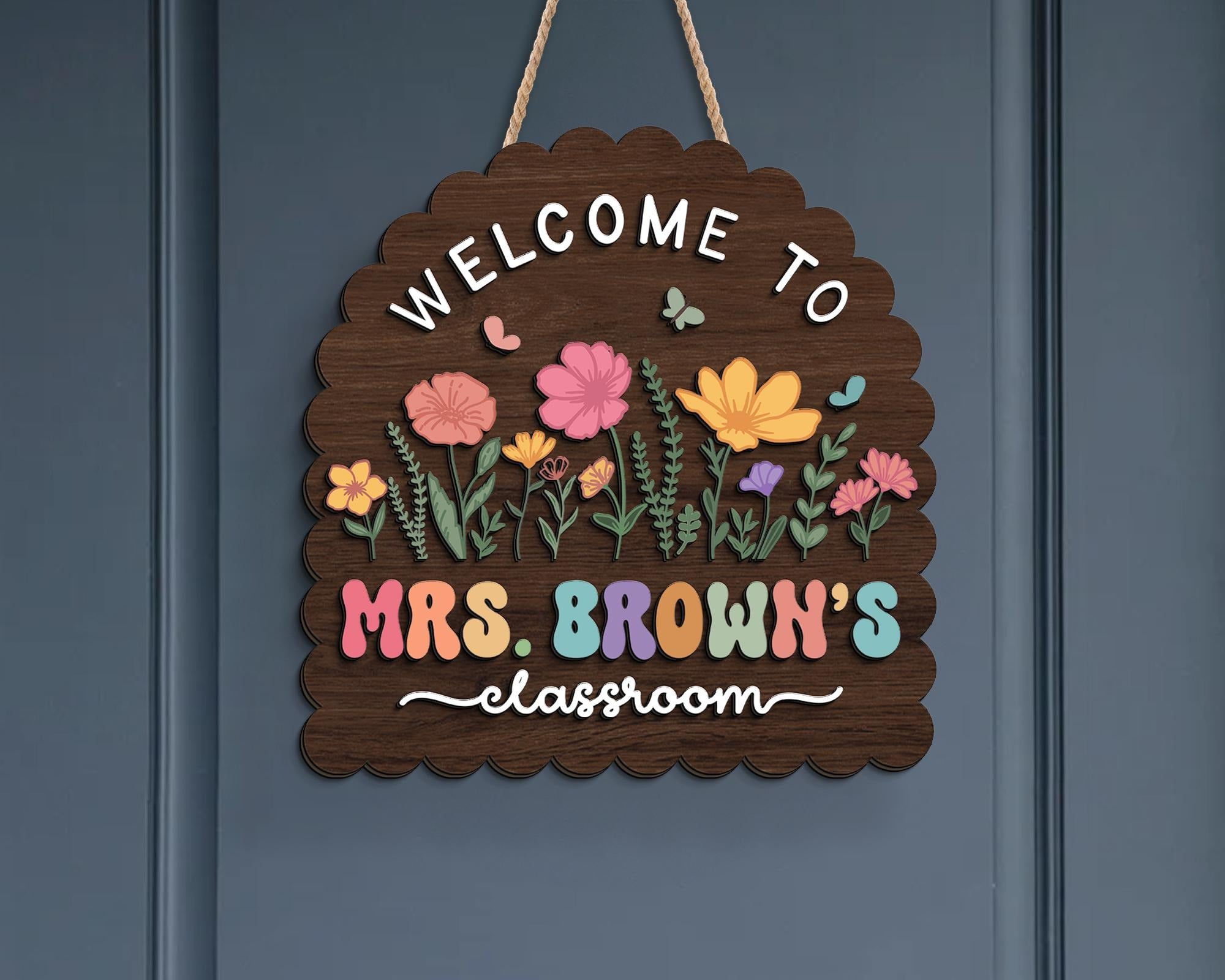 Teacher Gifts, Teacher Door Hanger, Teacher Name Sign, Teacher Sign, Classroom Welcome Sign, Back to School