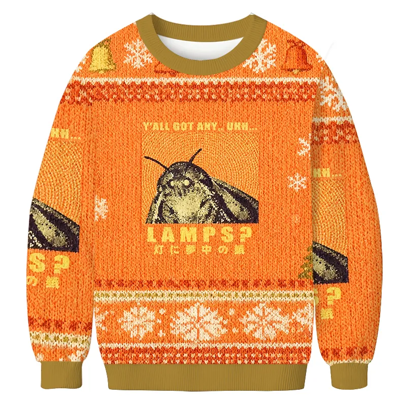 Moth Obsessed With The Light Vintage Christmas Sweater, Ugly Xmas Sweater, Christmas Ugly Sweatshirt