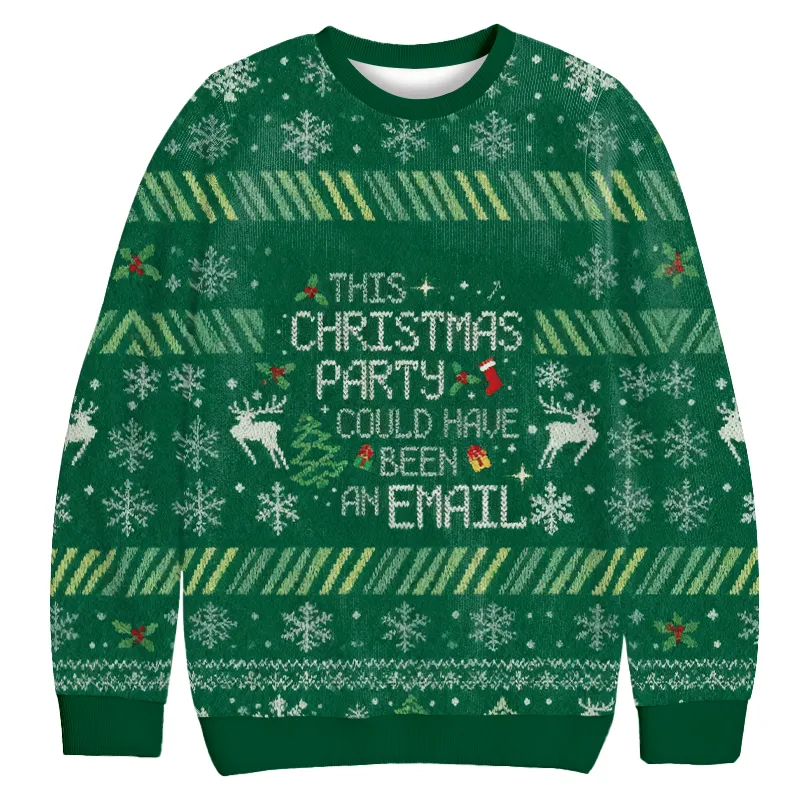 Christmas Party Email Christmas Ugly Sweatshirt, Vintage Christmas Sweater, Ugly Xmas Sweater