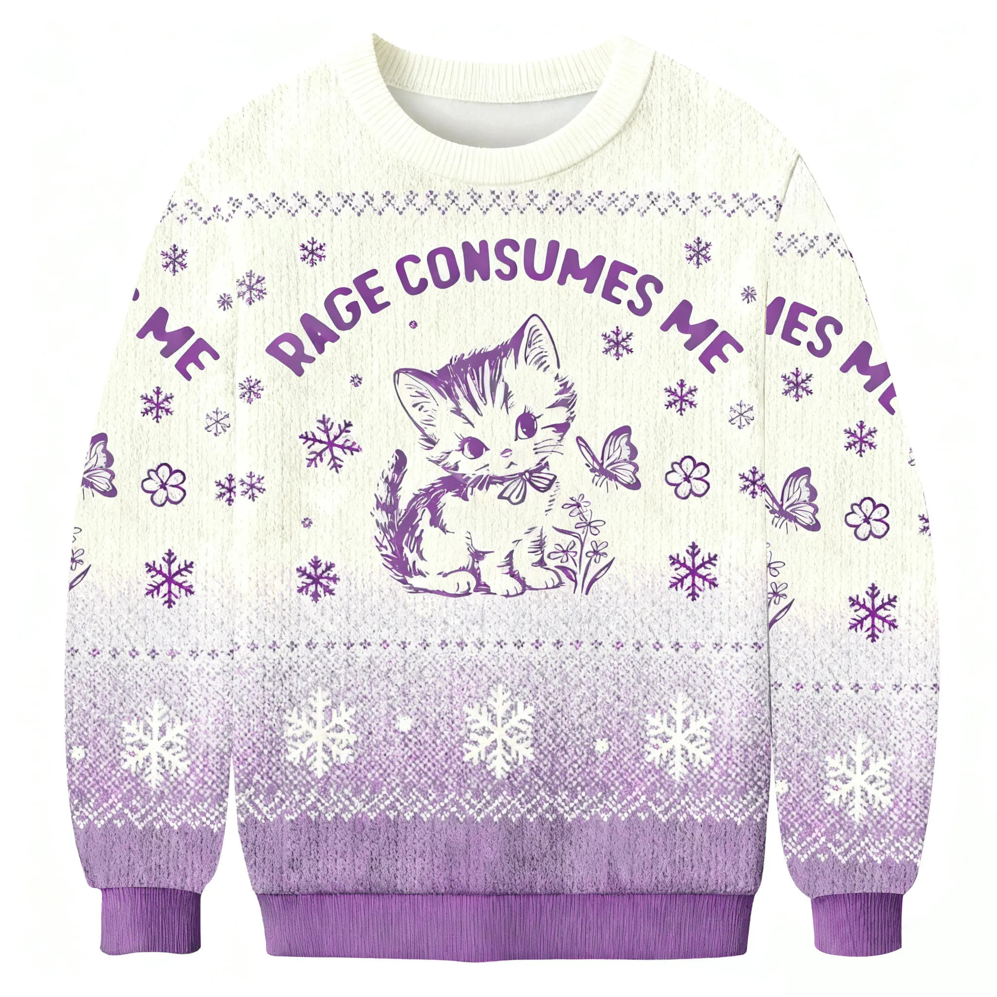Rage Consumes Me Purple Funny Ugly Sweater, Ugly Xmas Sweater, Christmas Ugly Sweatshirt