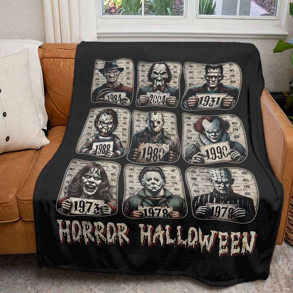 Horror Characters Blanket, Best Bed Blankets, King Size Blanket, Halloween Decor