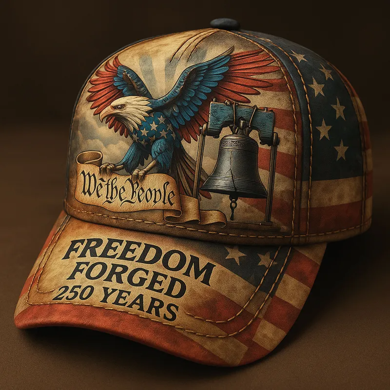 We The People US Vintage 250th Anniversary American Eagle Cap, Printed Hat, Patriotic Hat