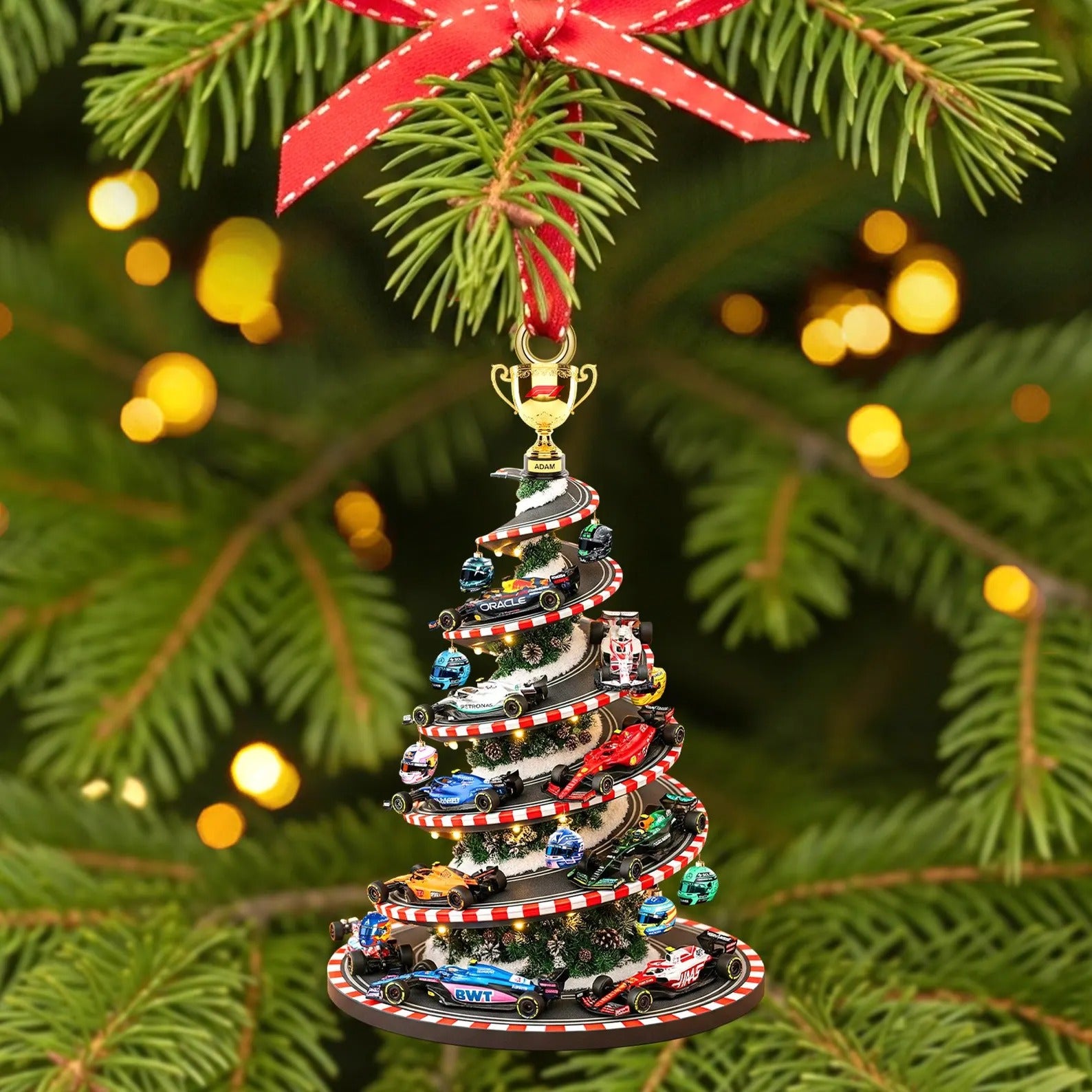 Racing Car Lovers Acrylic Ornament, Gift Ideas For Car Lovers, Unique Personalized Christmas Ornaments