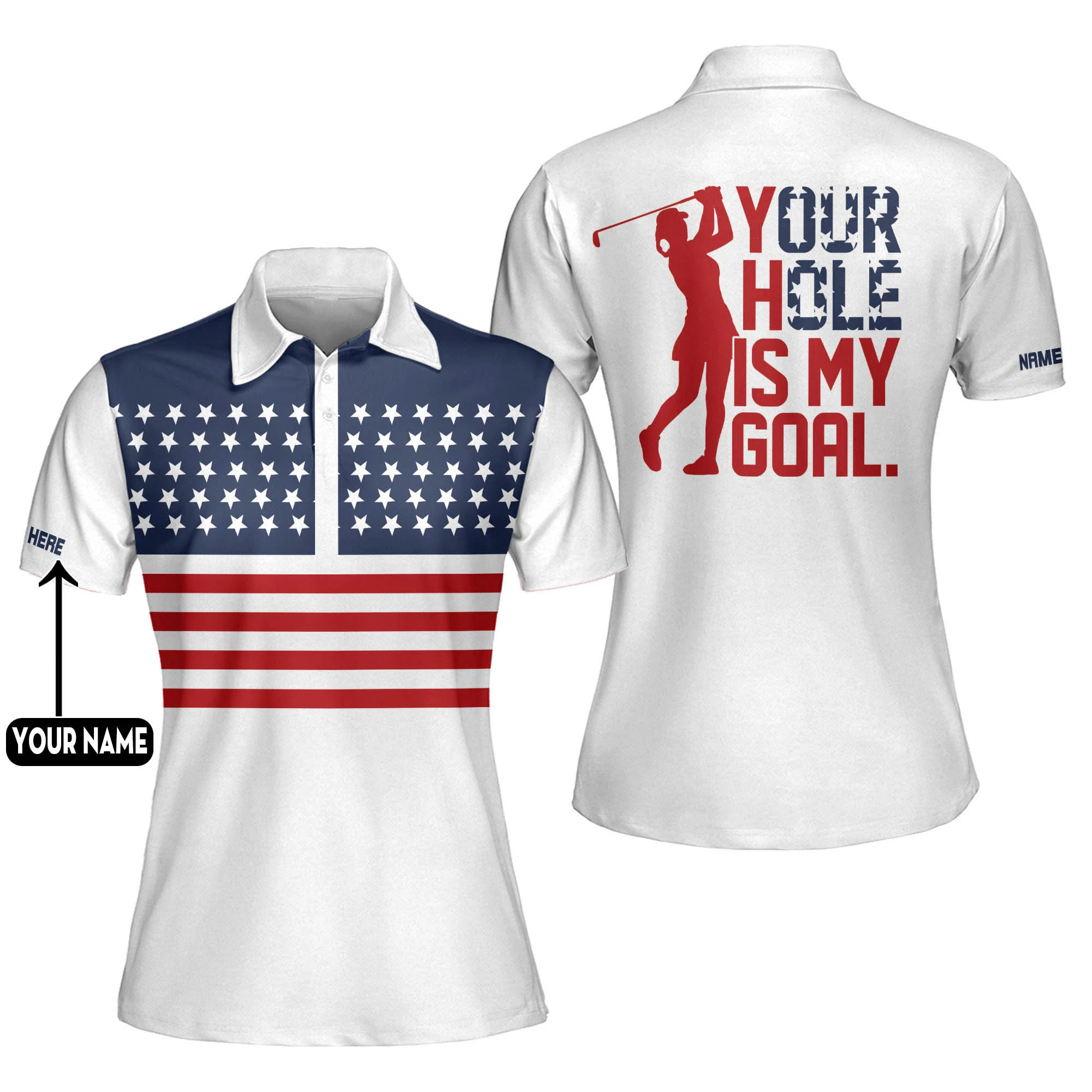 Your Hole Is My Goal Women Golf Polo Shirt, Golf Shirt For Women, Ladies Golf Polos