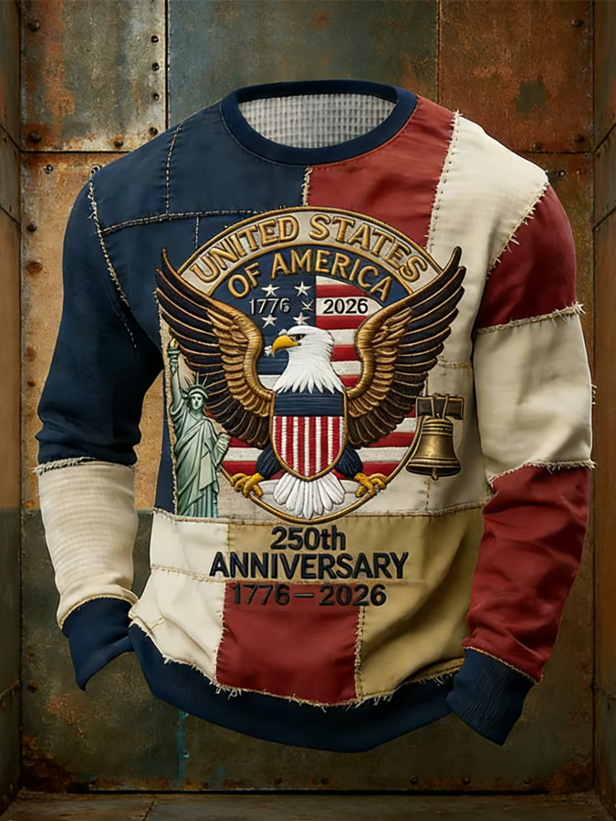 USA 250th Anniversary Long Sleeve Shirt, Bald Eagle American Flag Shirt, American Pride Tee, Patriotic Gift