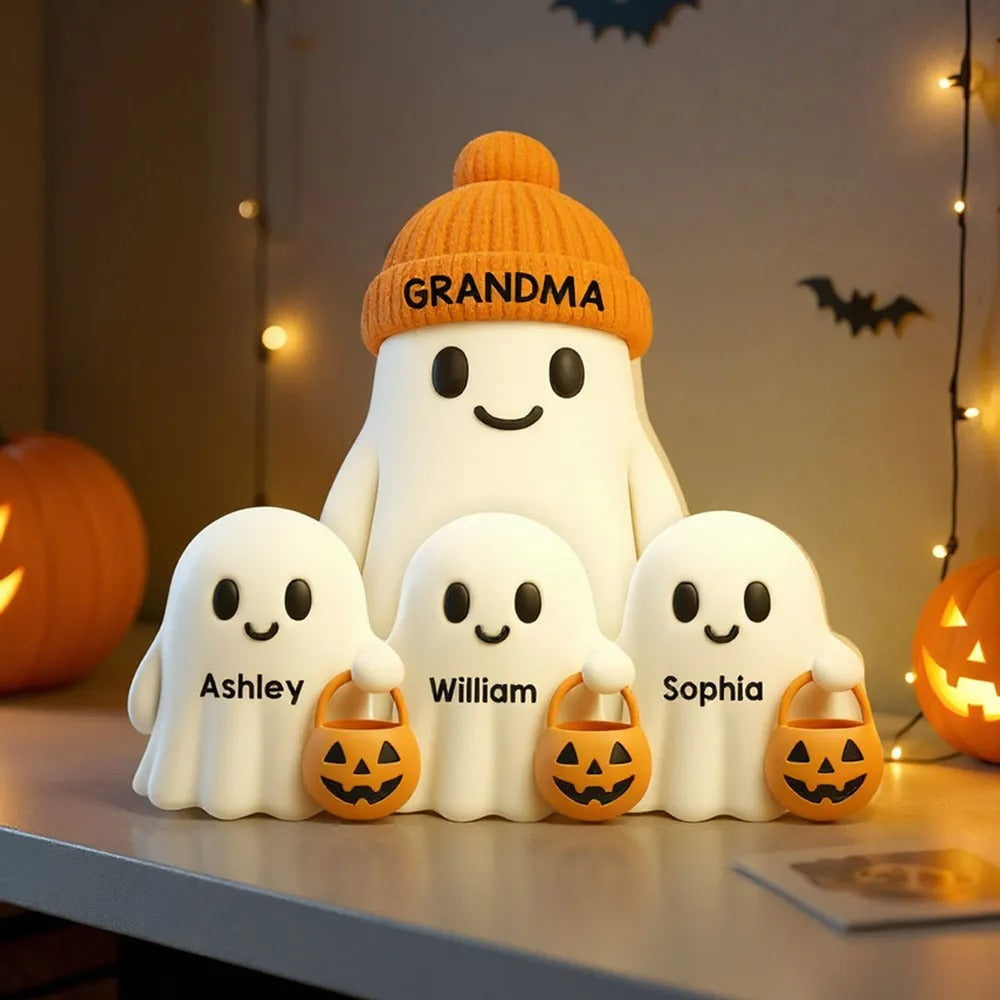 3D Effect Grandma Boo Crew Fall Personalized Light Box, Halloween Gift, Halloween Decor Ideas
