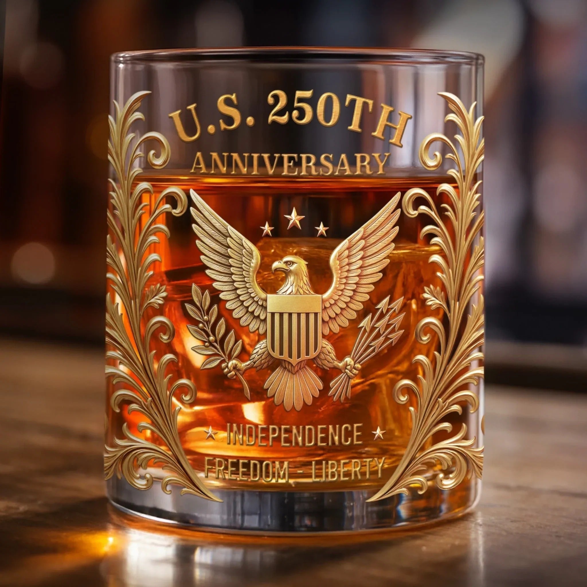 Trump 11oz Whiskey Glass - 250th Anniversary Luxury Whiskey Glass