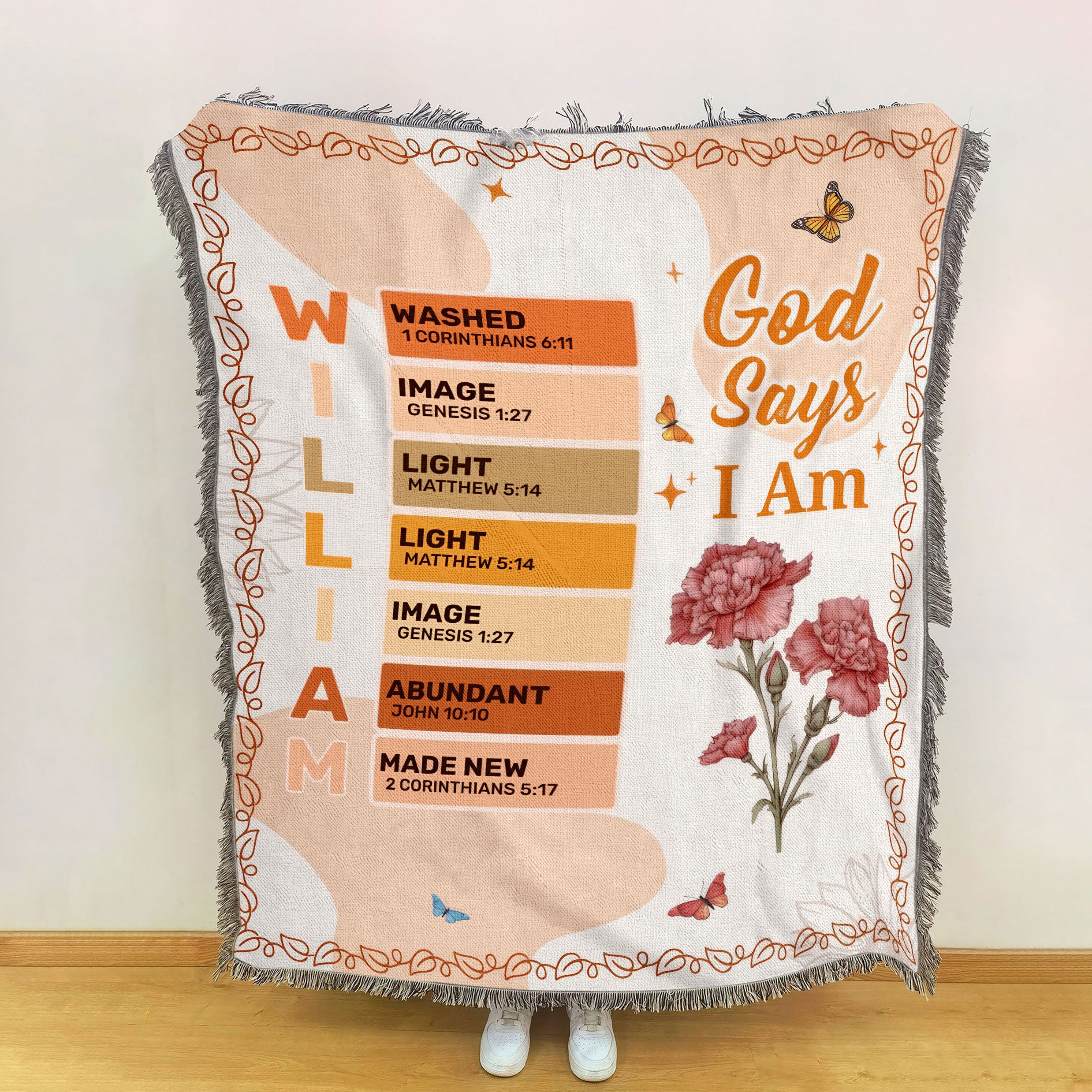 God Says I Am Custom Woven Blanket, Mother's Day Gift, Gift's For Mom, Christian Gifts For Women