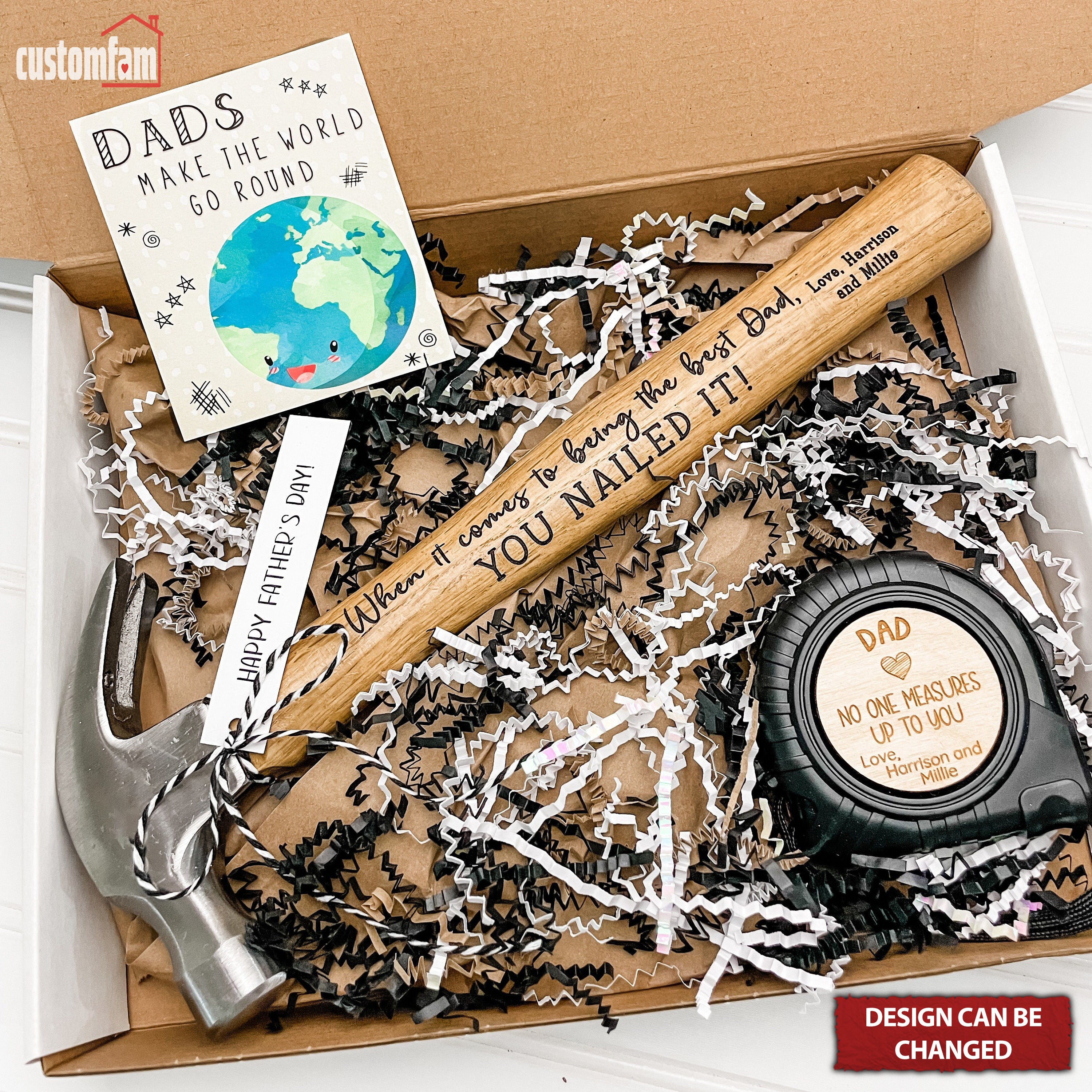 Personalized Engraved Hammer & Tape Measure Set, Framing Hammer, Gifts for Dad