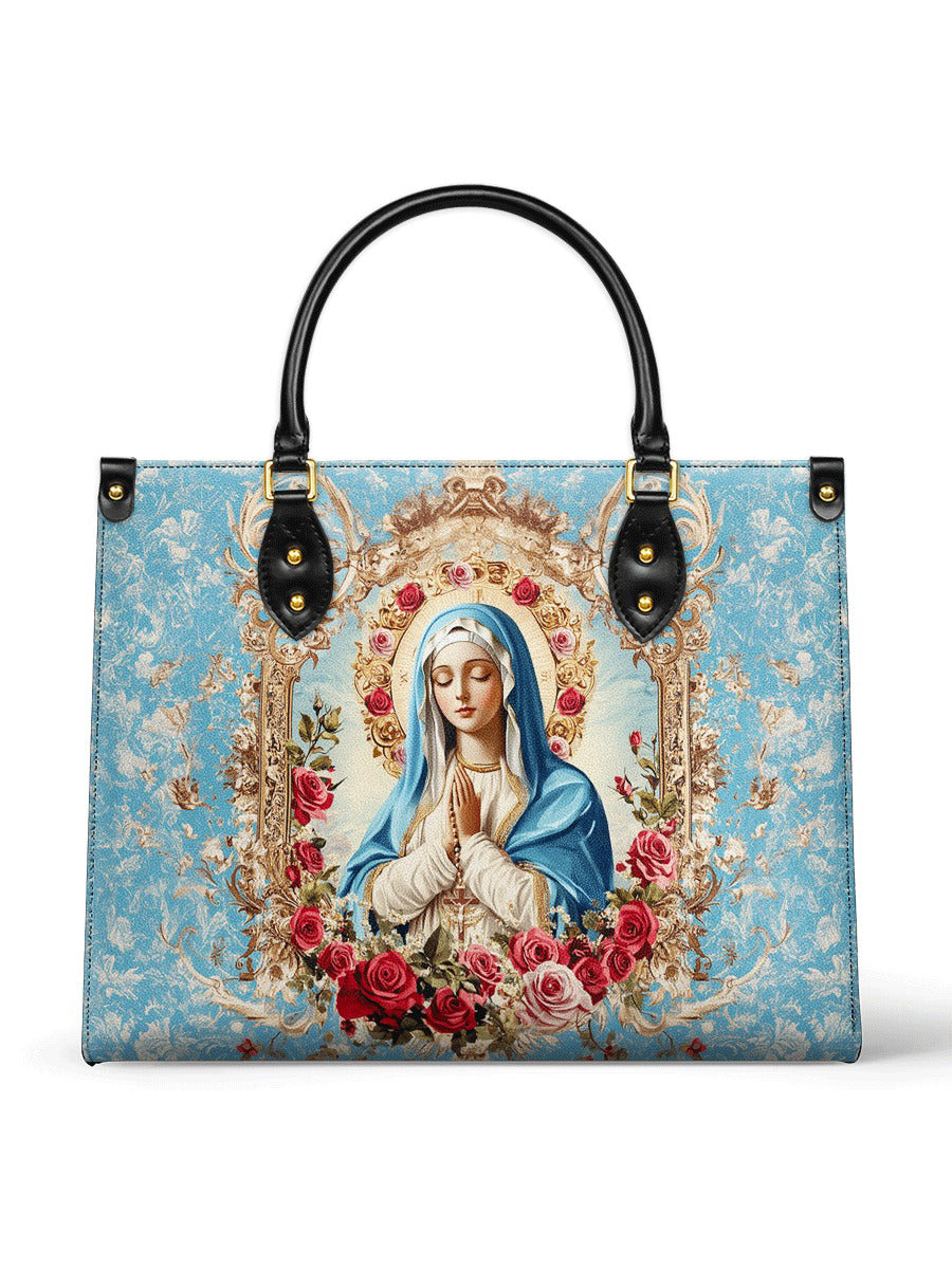 Our Lady of Grace Leather Handbag, Leather Purse, Mothers Day Gift