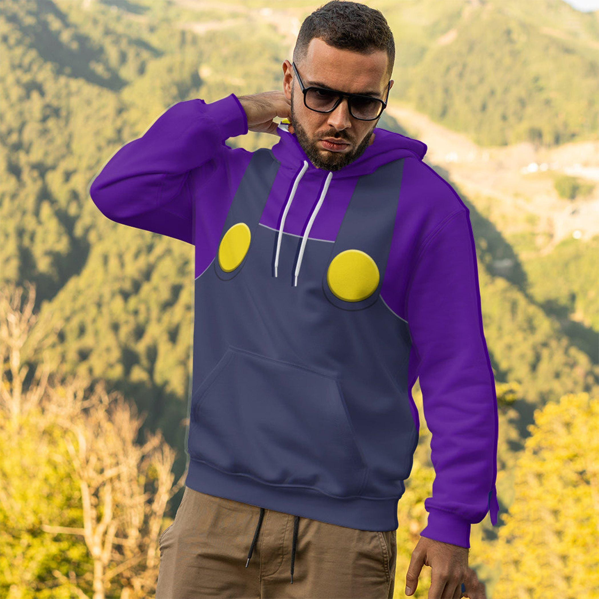 Super Mario Waluigi Shirt, Halloween Costume Cosplay, Funny Male Costumes