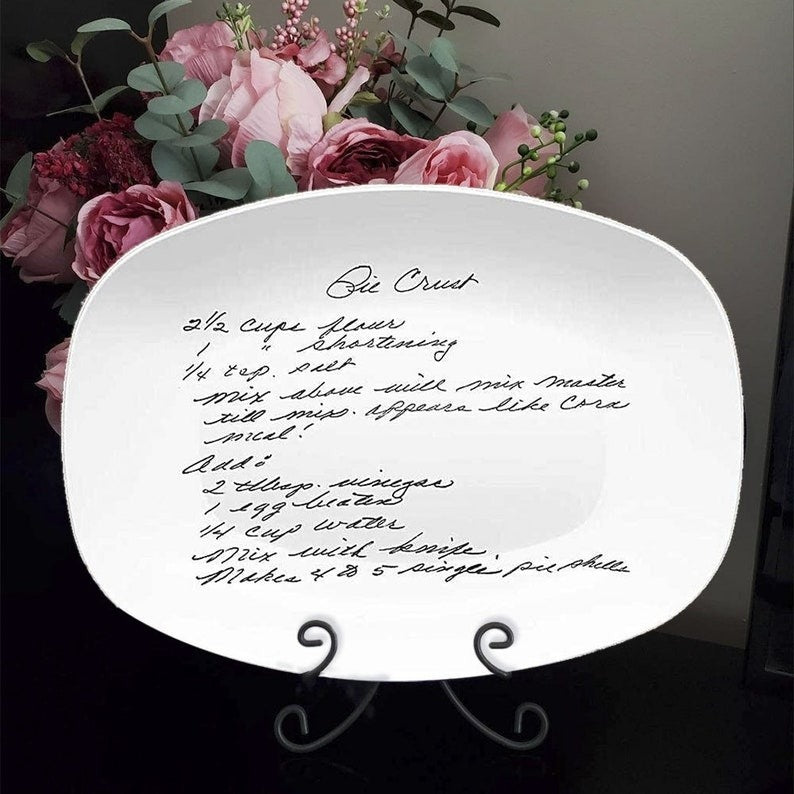 Personalized Handwritten Recipe Platter, Recipe Plate Keepsake, Gift For Mom/Grandma