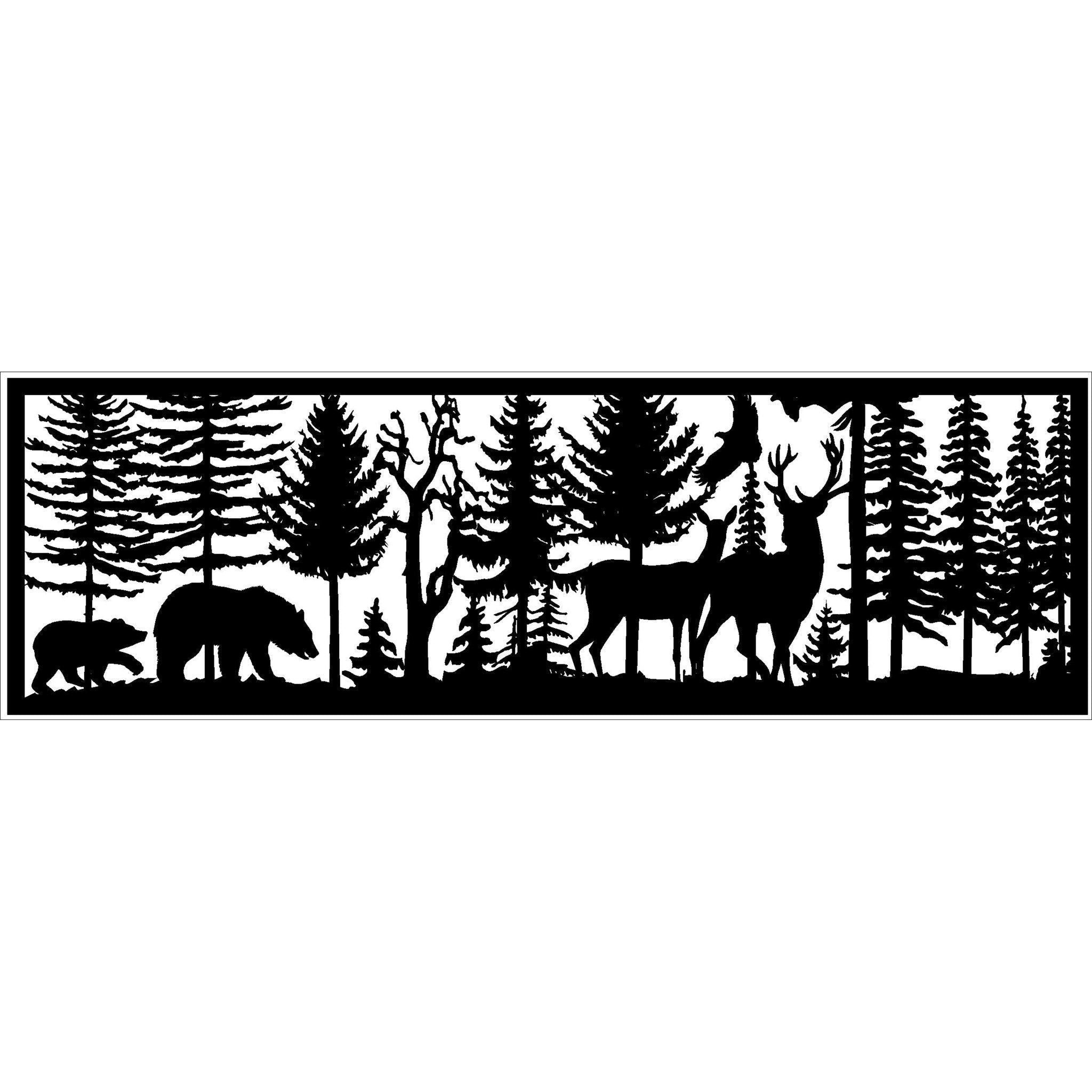 Bear and Cub Buck and Doe Eagle Metal Sign With or without LED, Metal Wall Decor