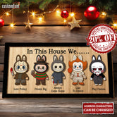 In This House We, Labubu Monster, Horror Movie Characters, Halloween Wood Sign, Halloween Decorations Outdoor