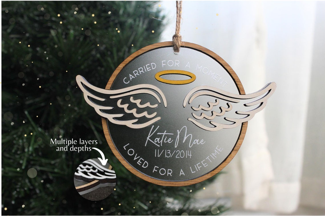Carried For A Moment Loved For A Lifetime, Personalized Memorial Ornament, Christmas Memorial Ornament