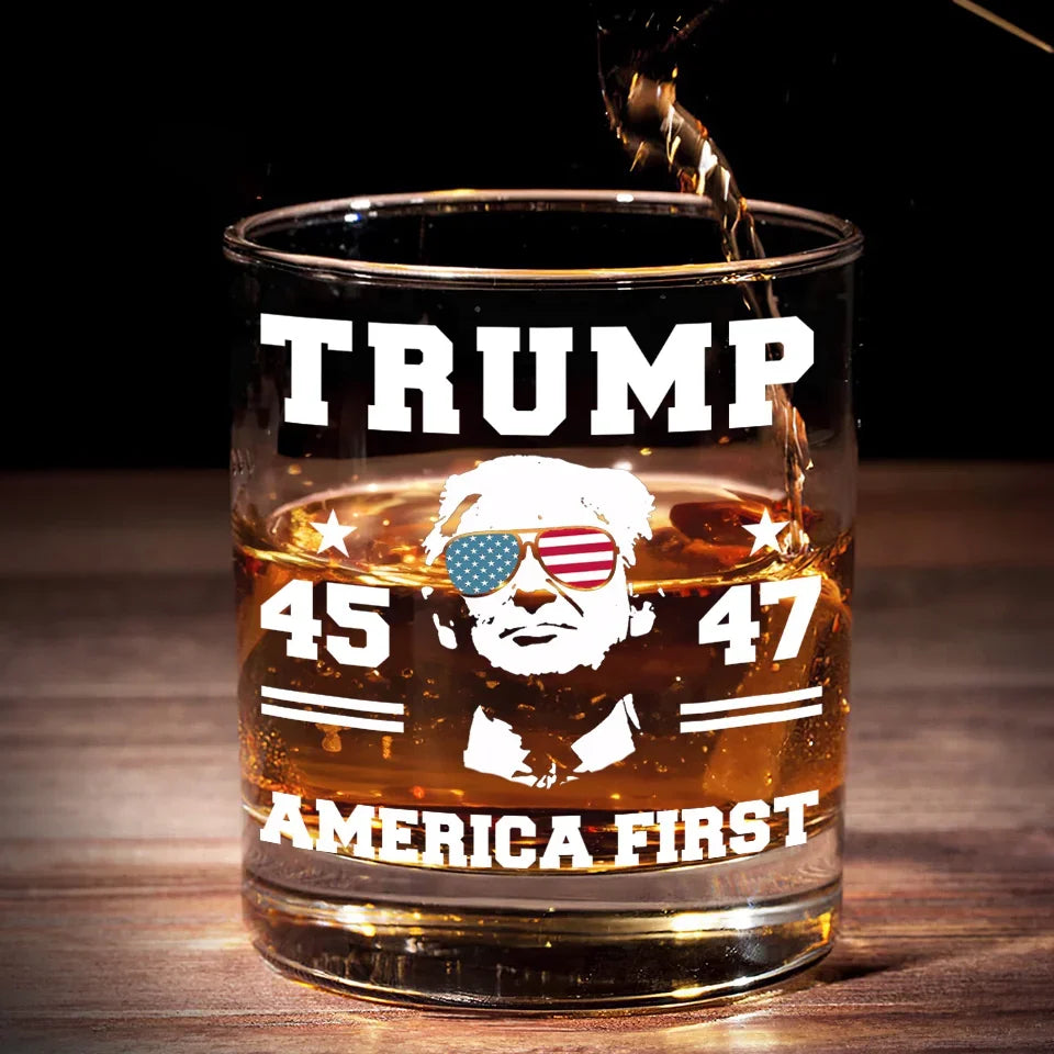 America First Whiskey Glass, Trump47 Wine Cup, Presents For Dad, Barware Glasses