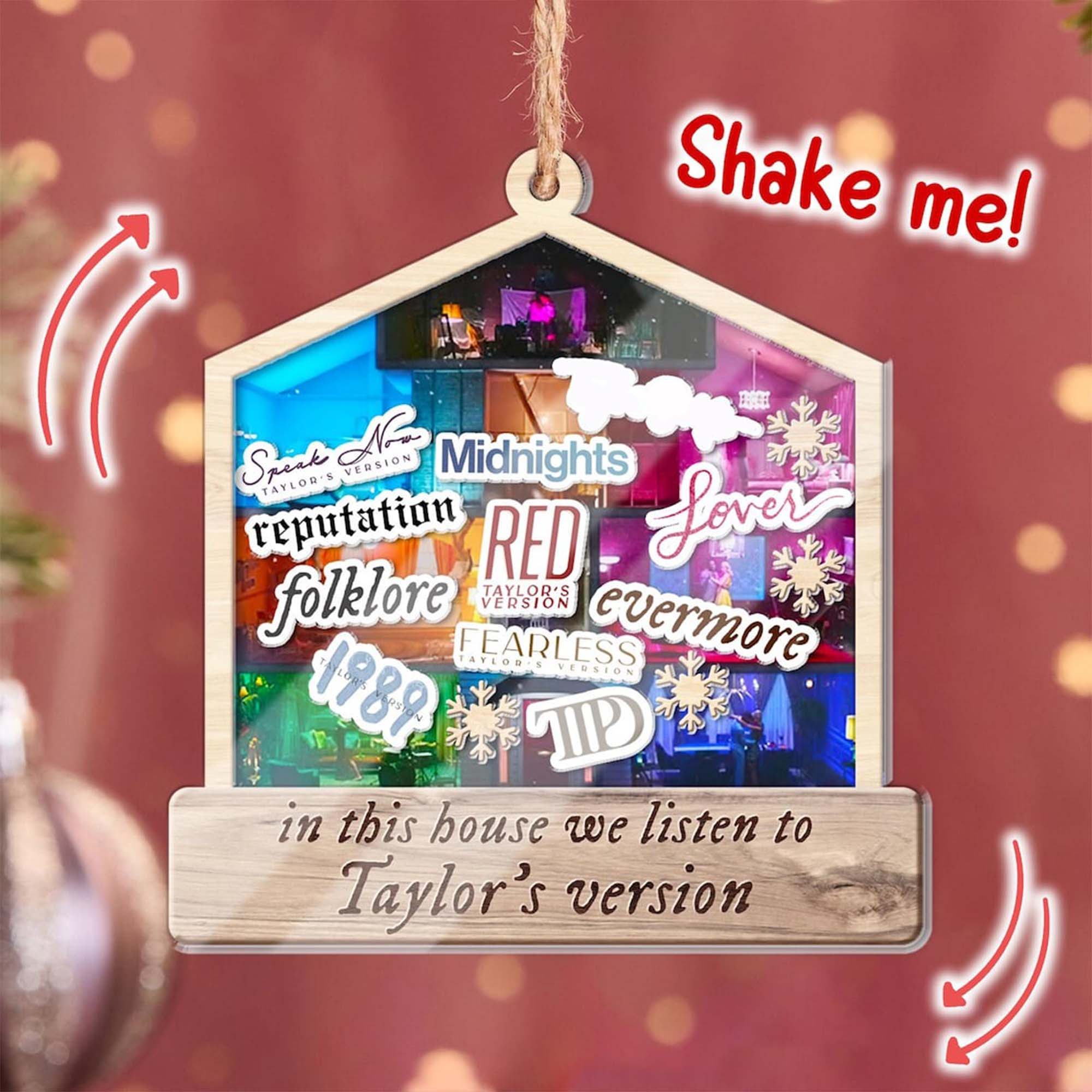 Swiftie Lover House Shaker Ornament, Lover Snowglobe, Christmas Shaker Ornament, Gifts For Swiftie