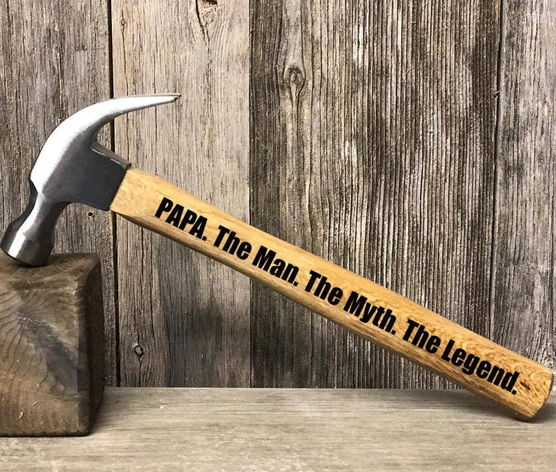 PAPA The Man The Myth The Legend Engraved Hammer, Framing Hammer, Gifts For Dad
