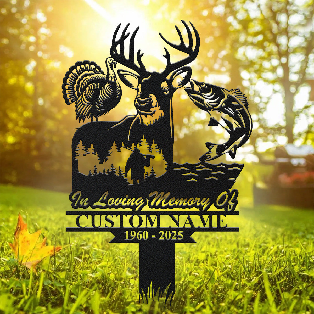 Deer Turkey, Fishing Metal Wall Art, Hunting Sign, Metal Name Signs, Metal Garden Stakes, Memorial Plaque