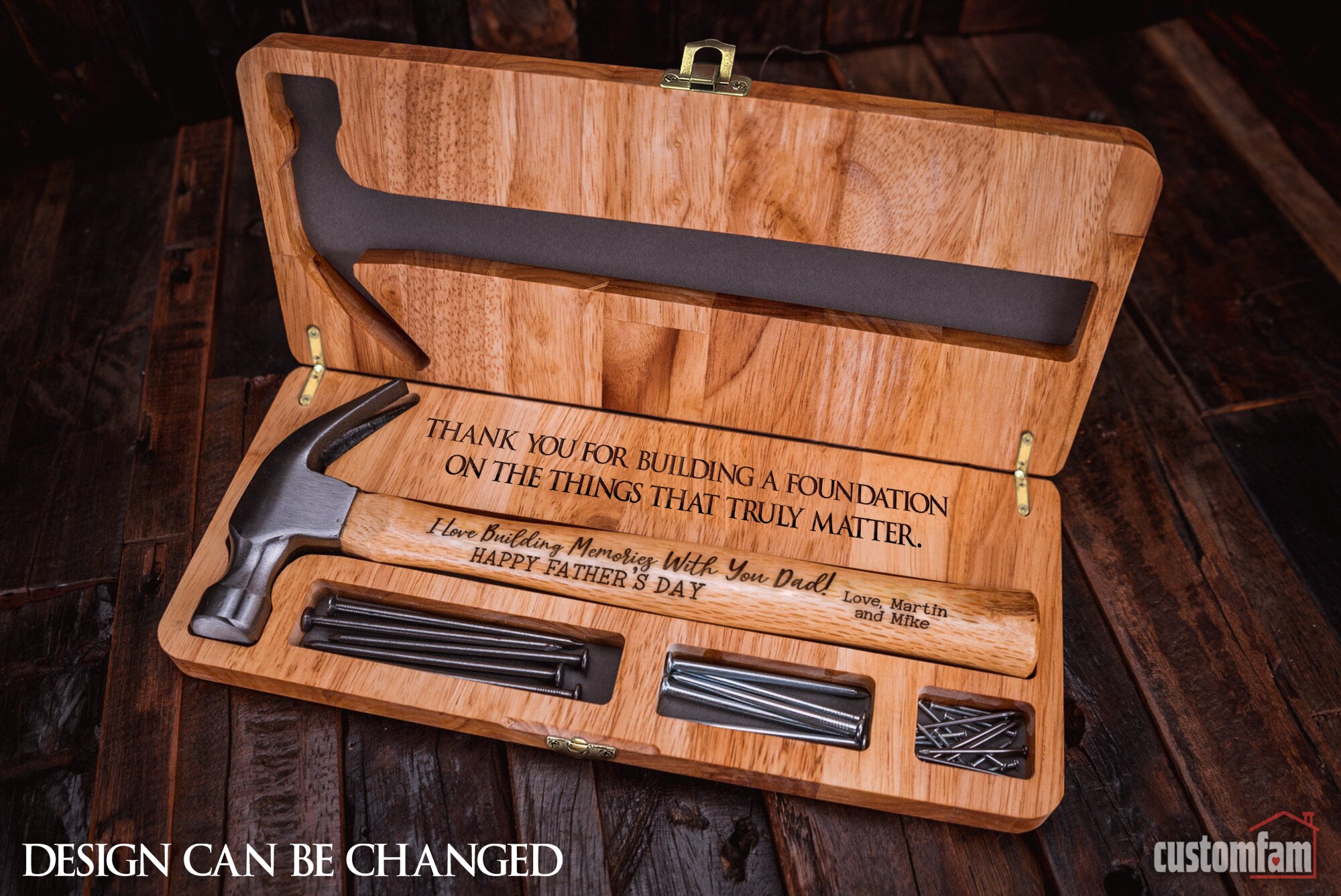 Personalized Engraved Hammer with Child's Handprint, Framing Hammer, Happy Father's Day Gifts