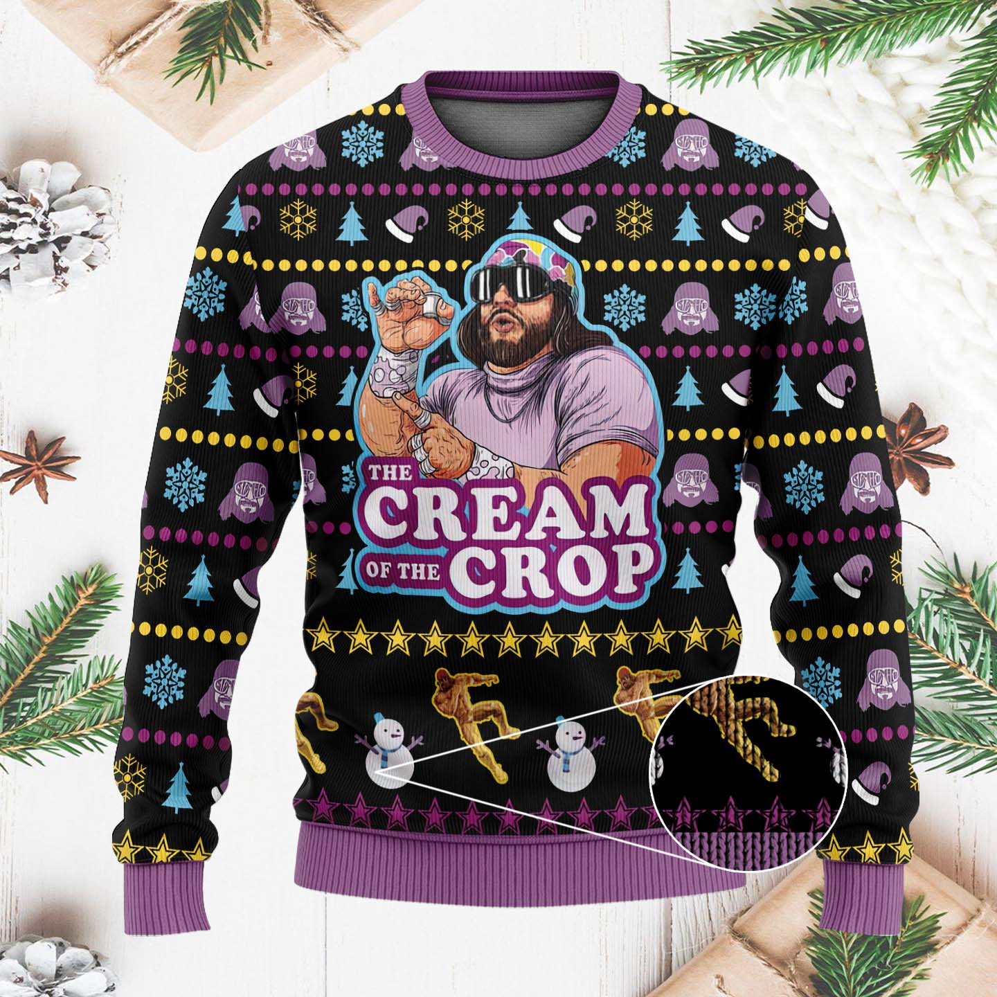 Randy Savage The Cream Of The Crop Funny Christmas Ugly Sweater, Christmas Gifts