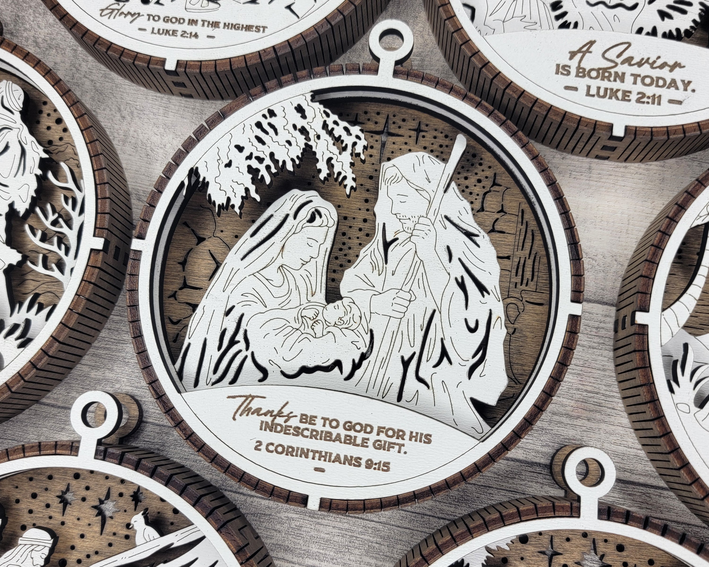 2 Corinthians 9 15 Nativity Ornaments, Religious Ornaments, Christmas Christian Gift, 3D Christmas Ornament