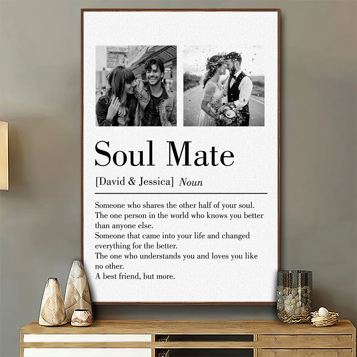 Soul Mate Personalized Custom Canvas Home Decor, Couple Gift, Valentine's Day Gifts
