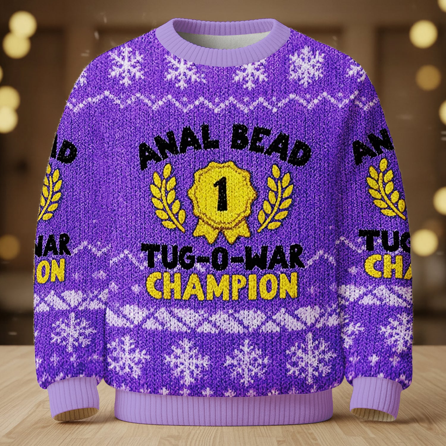 Bead Tug O War Champion Purple Ugly Sweater, Funny Ugly Christmas Sweater, Christmas Ugly Sweatshirt