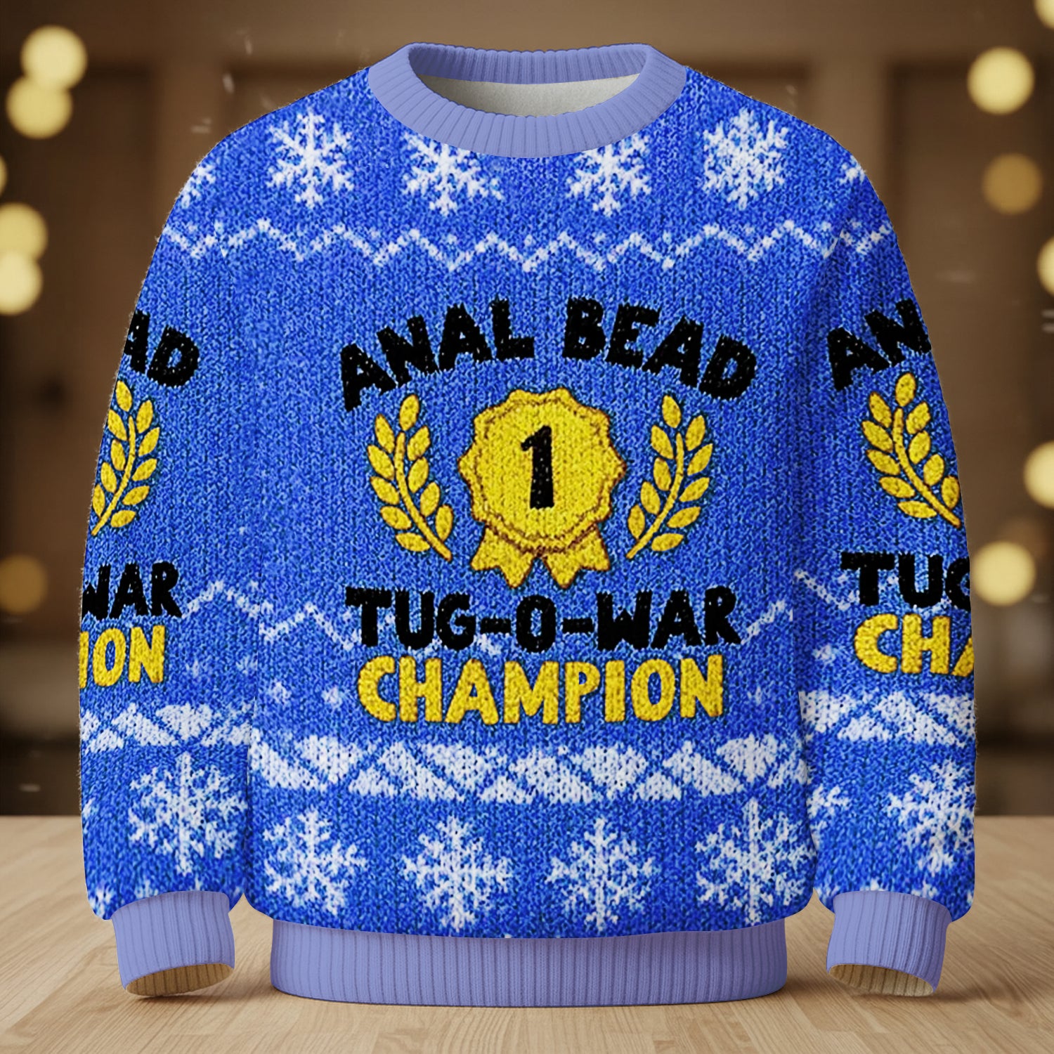 Bead Tug O War Champion Blue Ugly Sweater, Funny Ugly Christmas Sweater, Christmas Ugly Sweatshirt
