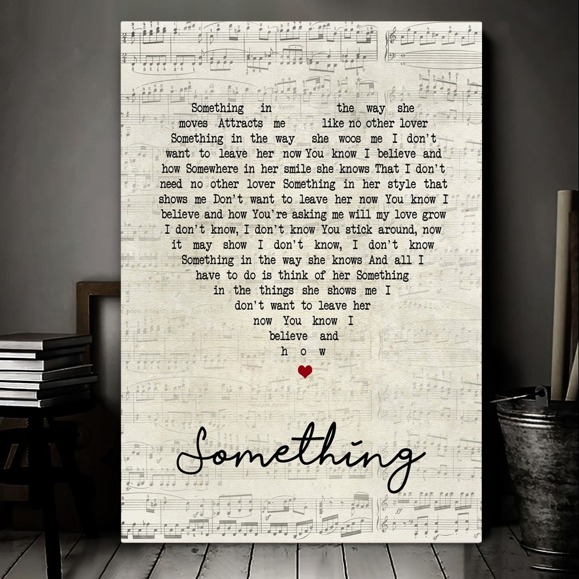 Something Script Heart Song Lyric Art Print Canvas Print Frames