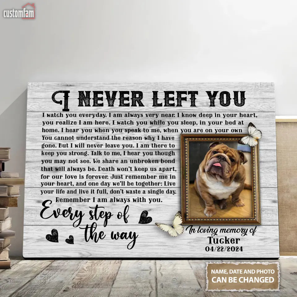 I Never Left You Custom Photo Canvas, Memorial Gifts For Dog