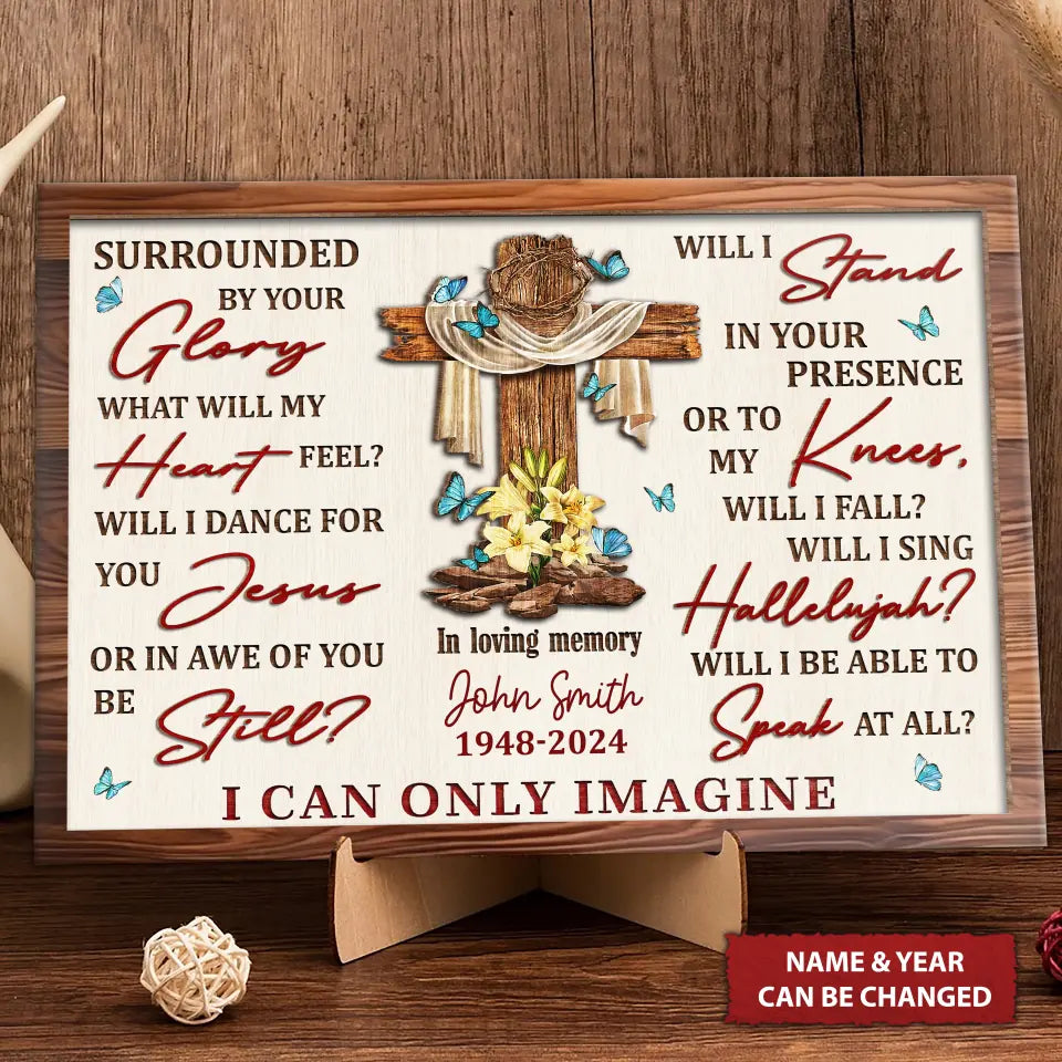 In Loving Memory Personalized 2 Layered Wooden Sign, Family Sign, Gifts For Grandpa, Loss Of Dad Mom Gifts, Gifts For Dad
