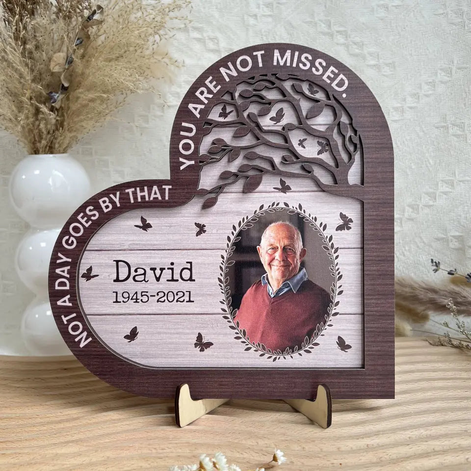 Not A Day Goes By That You Are Not Missed Personalized Memorial Wooden Photo Plaque