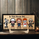 In This House We Personalized Christmas Wood Sign, Horror Movie Gifts, Father's Day Gift