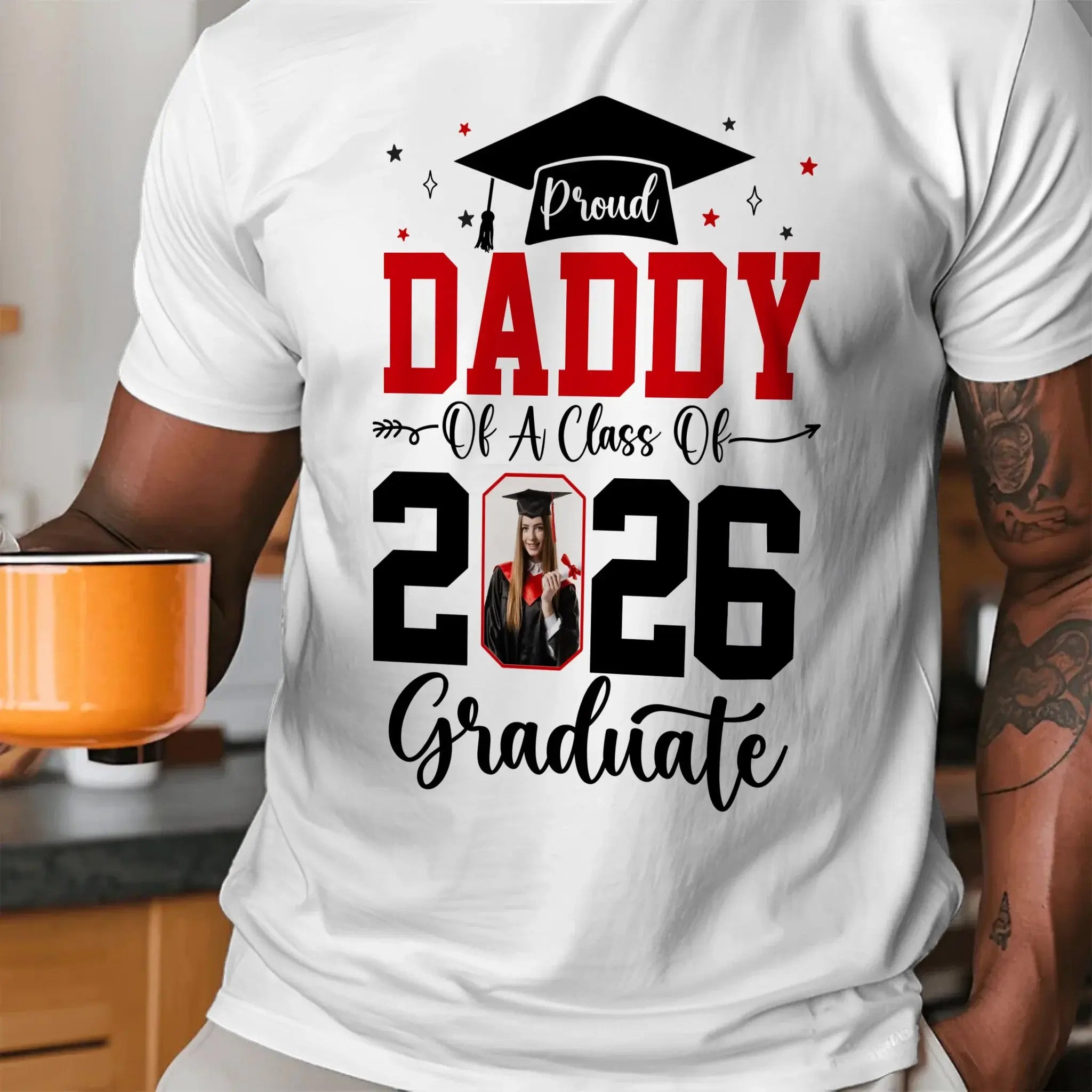 Custom Photo Senior Family Graduation T-Shirt - Personalized Graduation Gift for Grandma, Mom, or Wife - Proud of You