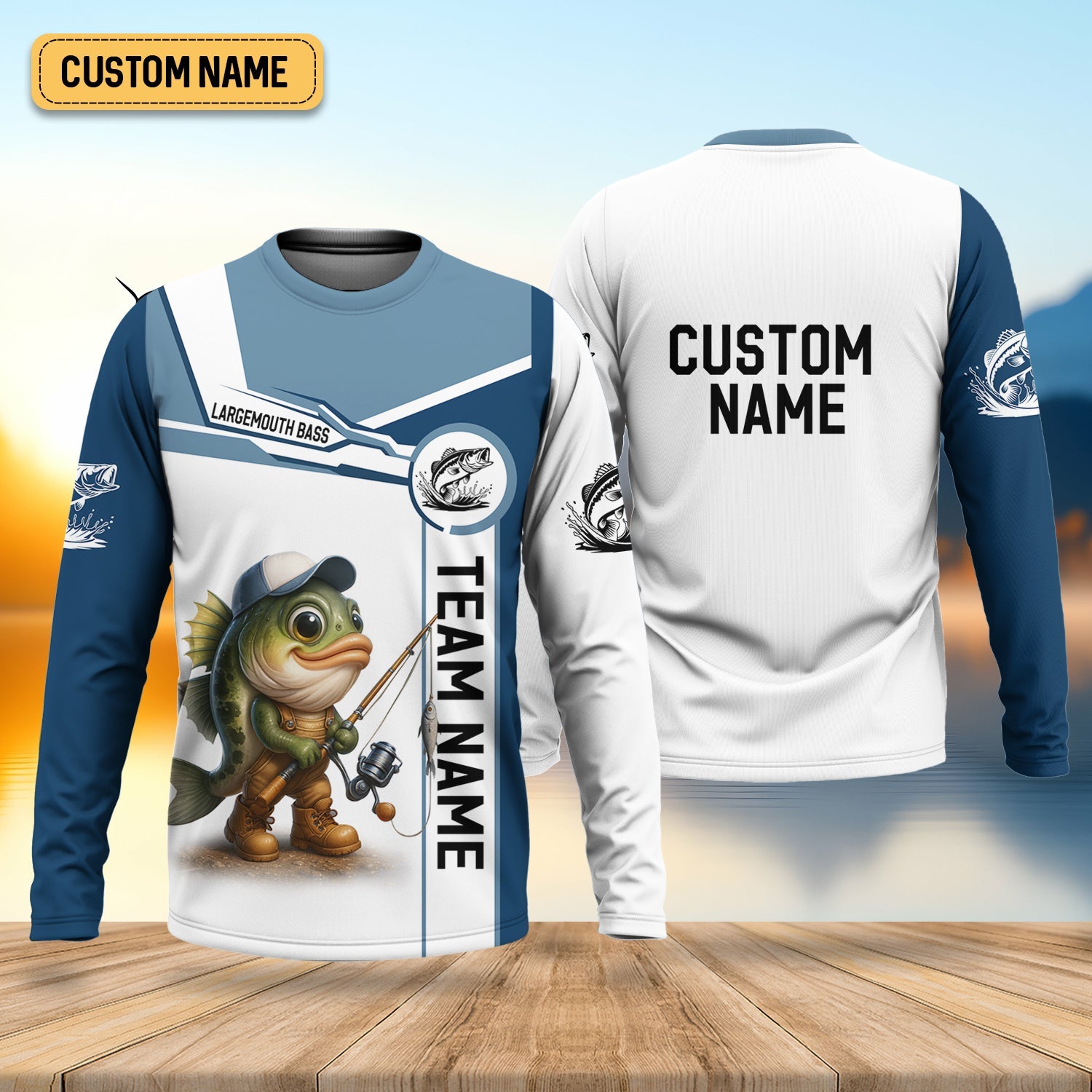 Team Fishing Shirt, Largemouth Bass Fishing, SPF Shirt For Men, Men Jersey, Mens Casual Shirts