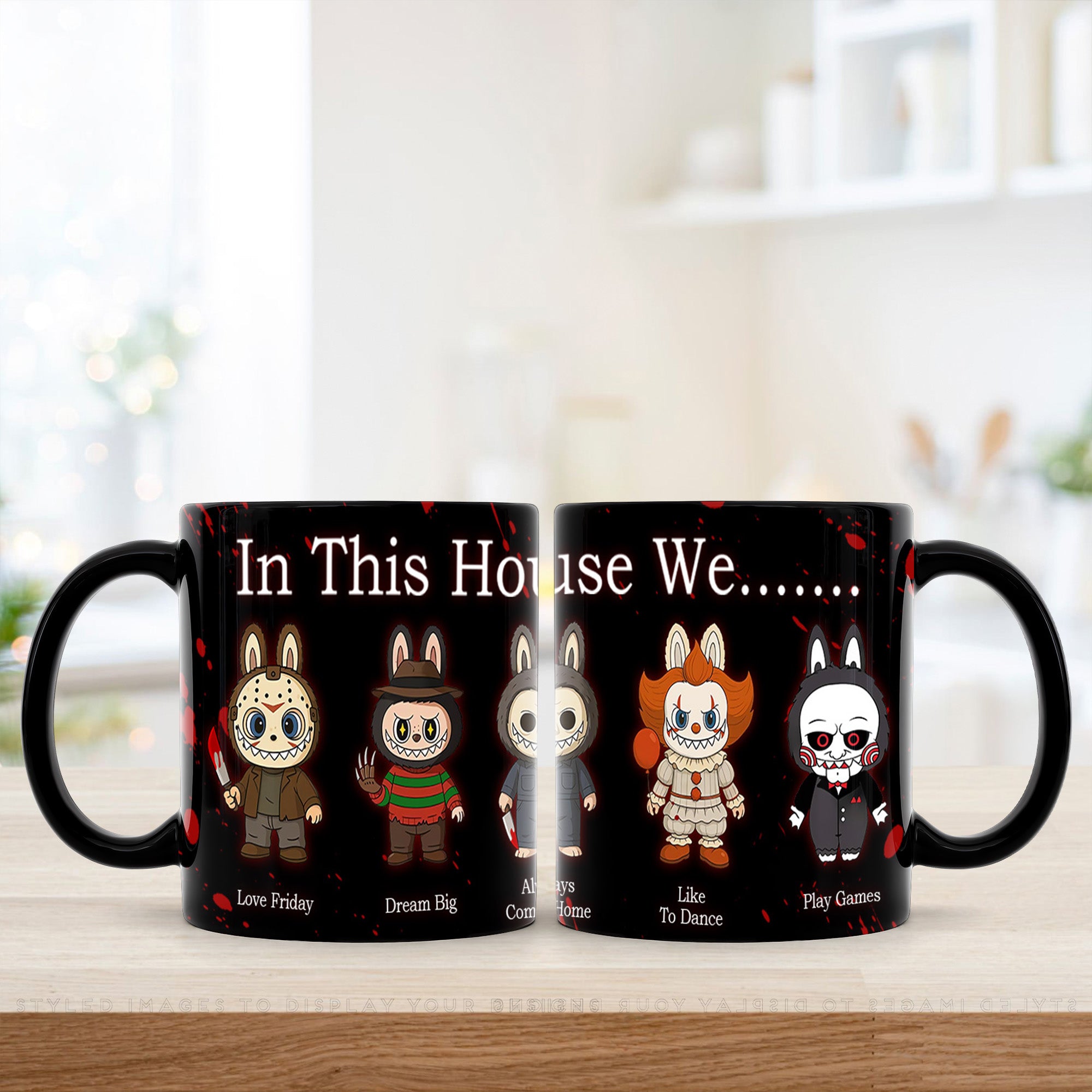 In This House We, Labubu Mug, Halloween Coffee Mugs, Halloween Gift, Personalized Mugs