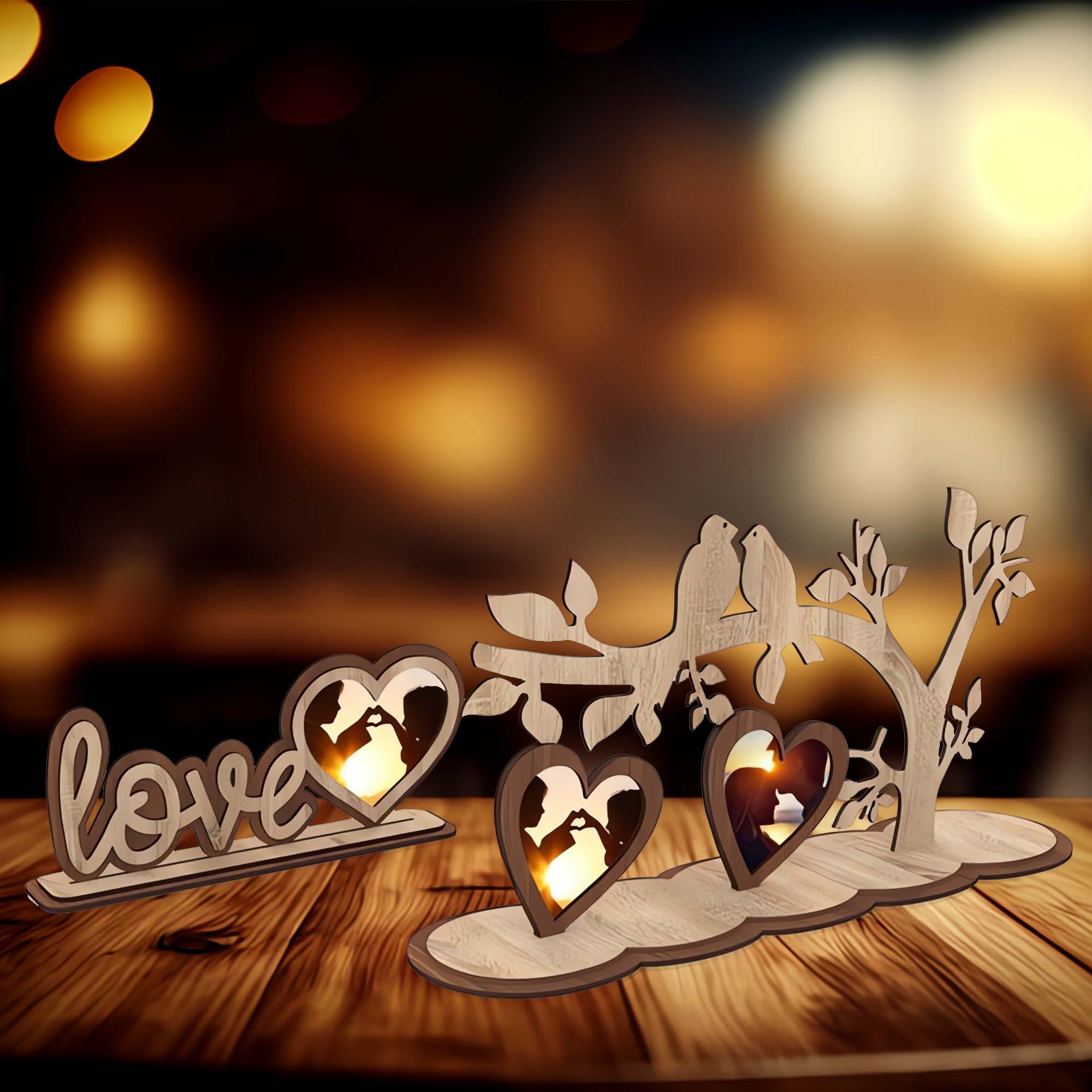 Couple Bird Love Wooden Sign, Custom Photo Gift, Valentines Day Sign, Special Gift For Her