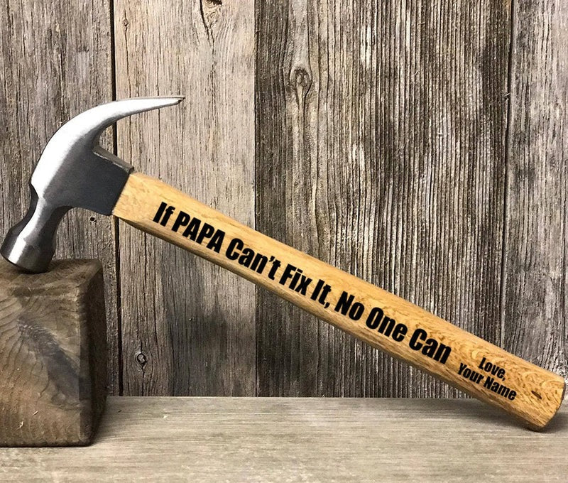 If Papa Can't Fix It Laser Personalized Engraved Hammer, Framing Hammer, Gifts For Dad