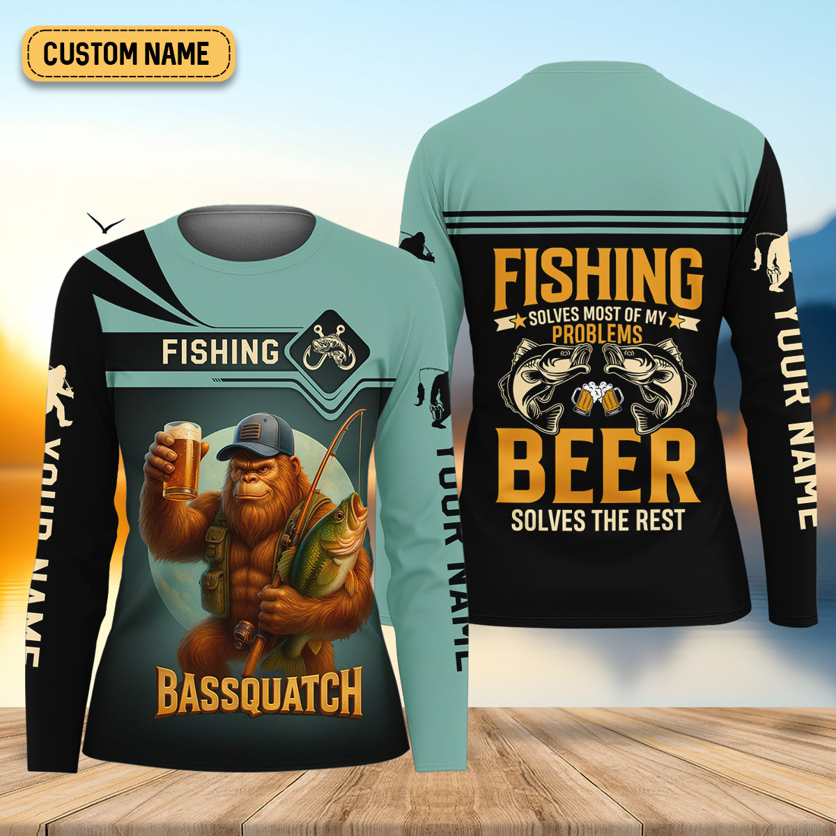 Fishing Solves Most Of My Problems Beer Solves The Rest SPF Shirt, Funny Fishing Shirt, Women Fishing Shirt