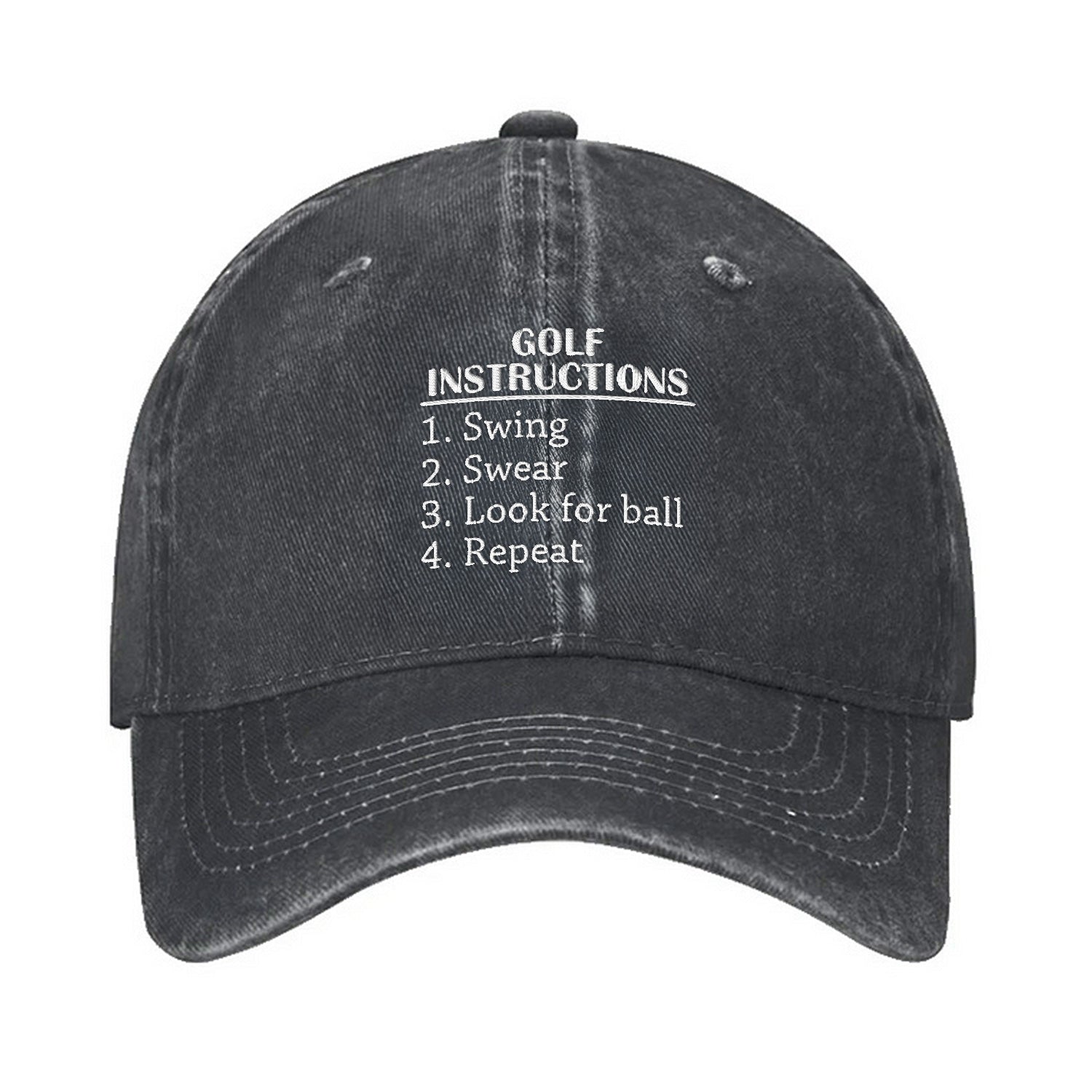 Golf Instructions Embroidered Baseball Cap, Funny Dad Hat, Gift For Dad