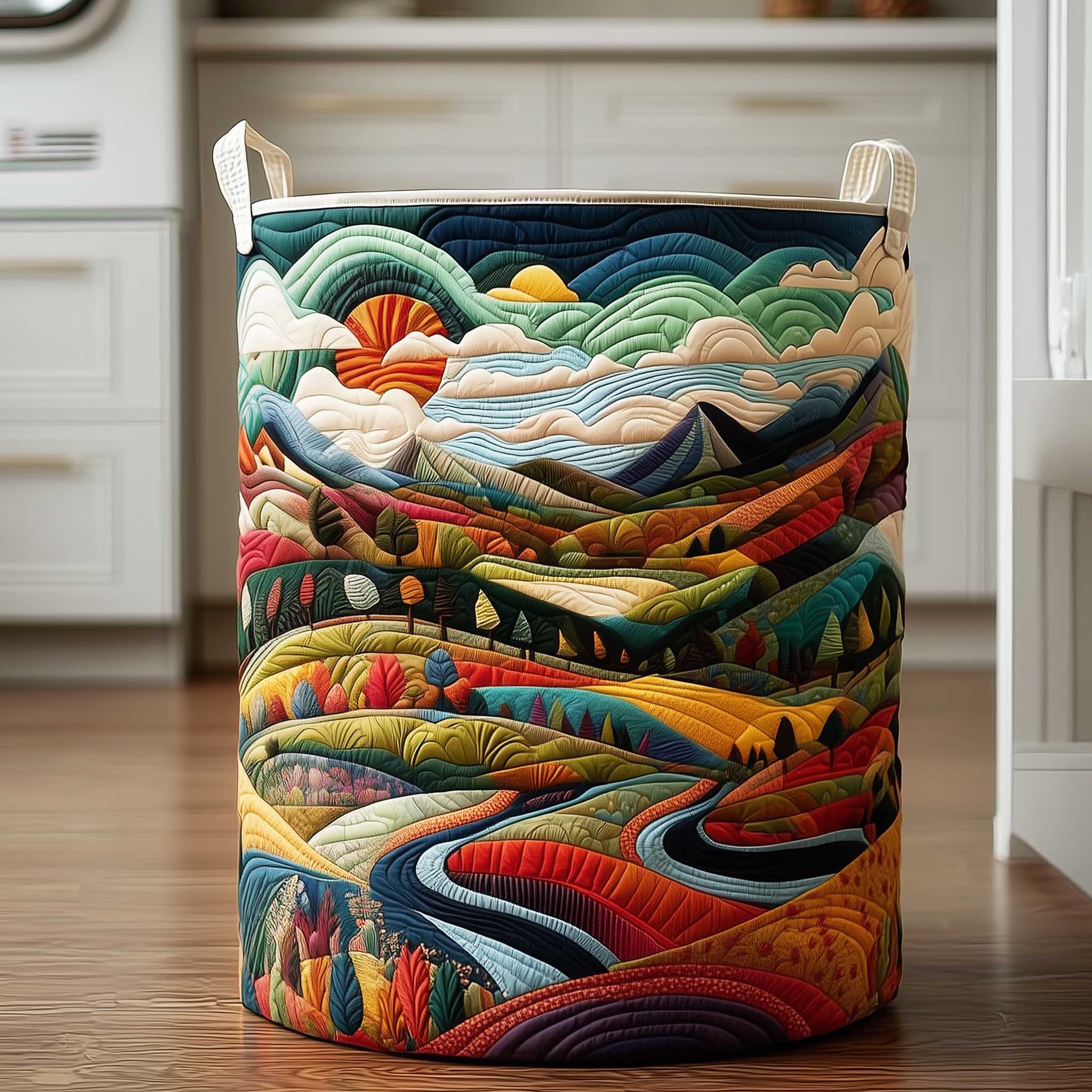 Colorful River Valley Laundry Basket Laundry Gifts, Housewarming Gift Ideas, Mother's Day Gifts