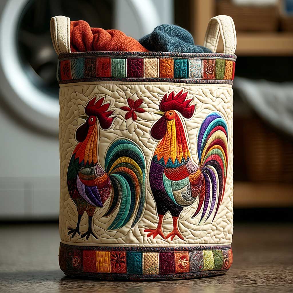Country Rooster Charm Laundry Basket Laundry Gifts, Housewarming Gift Ideas, Mother's Day Gifts