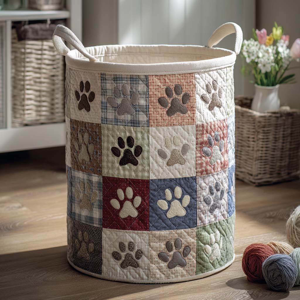 Cozy Cottage Paw Laundry Basket Laundry Gifts, Housewarming Gift Ideas, Mother's Day Gifts