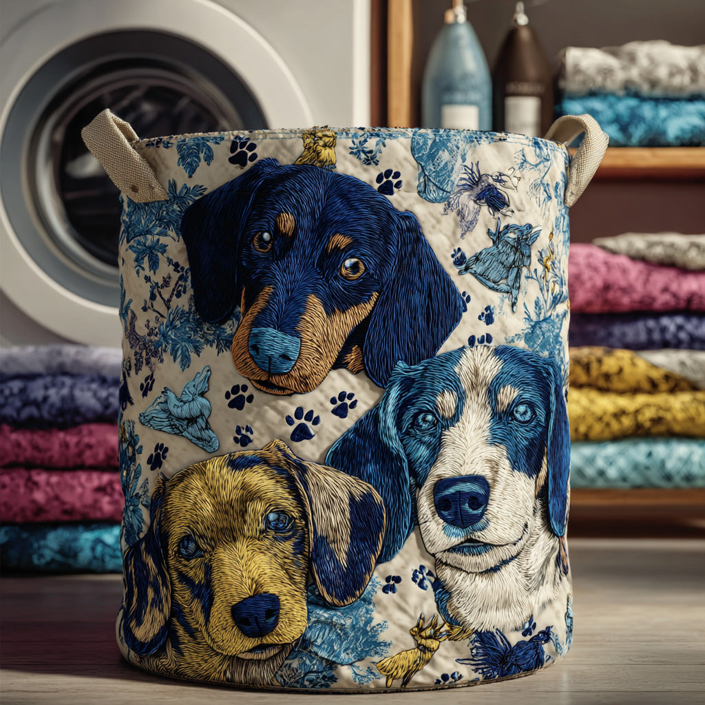 Dachshund Blue Sketch Laundry Basket Laundry Gifts, Housewarming Gift Ideas, Mother's Day Gifts